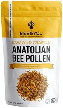 Bee and You Bee Pollen Granules, 16oz (1lb) Bag, 100% Pure, Natural Supplement, Antioxidants, Proteins, Vitamins, Amino Acids, for Adults, Women, Men