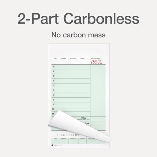 Adams Guest Check Unit Sets, 2-Part, Carbonless, White Bond/Tag, 4-1/4 x 7-1/4 Inches Detached, 250 Sets/Pack (947SWC)