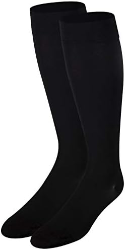 NuVein Medical Compression Stockings, 20-30 mmHg Support for Women & Men, Knee Length, Closed Toe, Black, Large