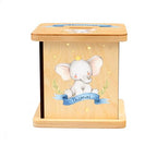 Wooden Piggy Bank for Kids and Adults, Personalized Gift Handmade in USA by BloomOwl, Custom Piggy Bank, Personalized Banks for Kids, Gifts for Baby Boys and Girls (Elephant- Blue)
