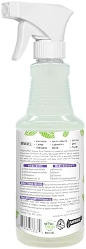 Mighty Mint Carpet Spot Cleaner, Non-Toxic Spray to Remove Carpet Stains Instantly, Natural Peppermint Scent, 16oz