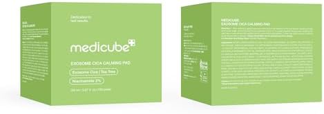 medicube Exosome CICA Tea Tree Calming Toner Pads for Sensitive Skin with Centella Asiatica Help Reduce Redness & breakouts. Low-irritating & Hydrating Daily Care, Korean Skincare, Vegan (100 Pads)