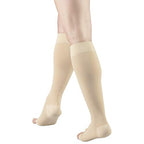 Truform 20-30 mmHg Medical Compression Stockings, Smooth Stretch Microfiber, Knee High, Open Toe, Beige, Medium