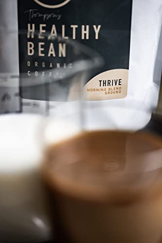 Healthy Bean Coffee Thrive Morning Blend - Organic Ground Coffee Medium Roast - Low Acid for Sensitive Stomachs, Smooth and Rich Flavor, Clean, Low Acidic - Medium Roast, 11oz