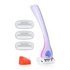 Billie Wax Kit - Face & Bikini - 32 Strips, Post-Wax Serum Wipes & Women's Shaving Essentials - 5-Blade Razors, Refills, Magnetic Holder