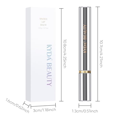 KYDA 2 Colors Tinted Lip Balm, Hydrating Sheer Formula Lip Balm, Natural Glossy Finish, Moisturizing Lip Care Balm for Dry Lips, Black Candy +Rose Candy