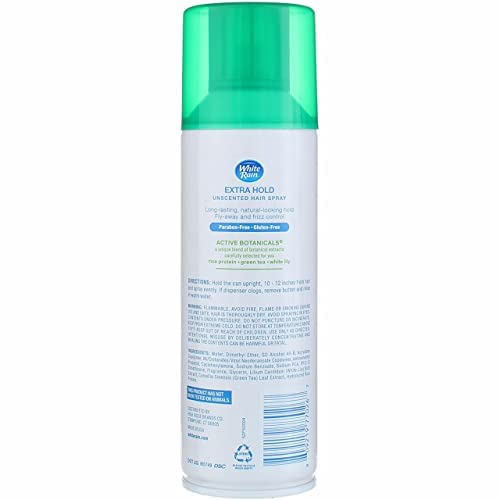 White Rain Aerosol Hairspray Unscented, Extra Hold 7 Oz, 3-Pack