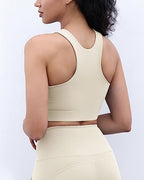 ODODOS Racerback Tank Bra for Women High Neck Non Padded Medium Support Sports Bra Workout Yoga Crop Tops