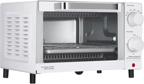 Mainstays 4 Slices Toaster Oven with 3 Settings, includes Baking Rack and Pan, Arctic White, New