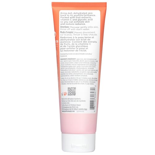 Pacifica Glow Baby Exfoliating Face Scrub, Brightening Enzyme Facial Cleanser w/ Vitamin C & Glycolic Acid for Radiant Smooth Skin, Unclogs Pores & Removes Dead Skin, Microbead-Free Vegan (4 fl oz)