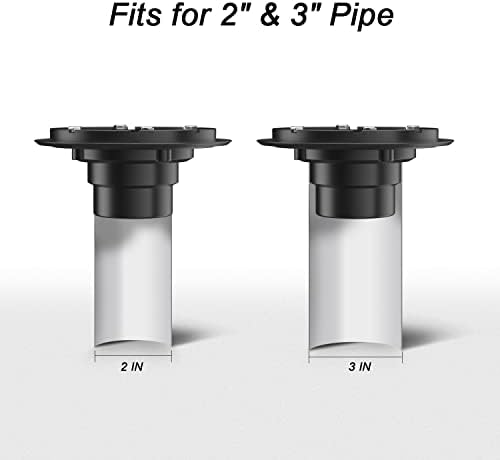 EXF 6 Inch Square Shower Drain Brushed Nickel, Stainless Steel Shower Floor Drain Kit with ABS Flange, Removable Grid Cover, Hair Strainer