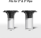 EXF Square Shower Drain 6 Inch Matte Black, Stainless Steel Shower Floor Drain Kit with ABS Flange, Removable Grid Grate, Hair Strainer, Not Fit for Bathtub