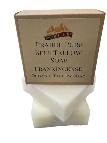 Pure Beef Tallow Soap Bar, (3 Pack) Grass Fed and Finished - Face, Body and Hair - Cleans, Moisturizes, Soothes, and Hydrates. Natural and Organic Fragrance Free