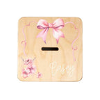 Wooden Piggy Bank for Kids and Adults, Personalized Gift Handmade in USA by BloomOwl, Custom Piggy Bank, Personalized Banks for Kids, Gifts for Baby Boys and Girls (Ballerina)