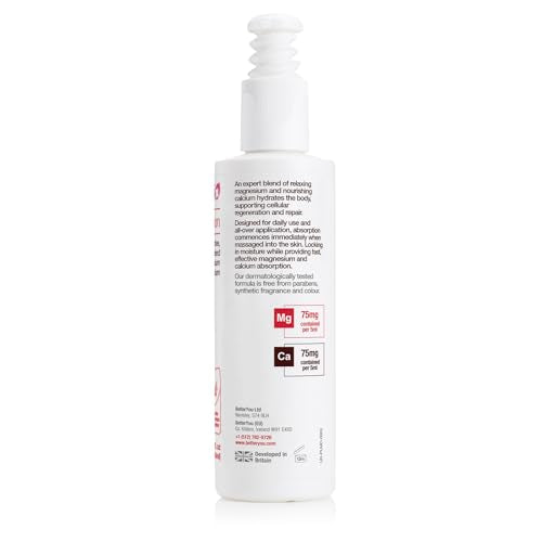 BetterYou Magnesium Plus Calcium Body Lotion - Body Cream With Magnesium And Calcium - Topical Cream For Bone Support - Dry Skin Lotion - 6.08 oz
