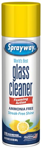 Sprayway Glass Cleaner Lemon Scent Foaming Aerosol Spray, 19oz, Pack of 6 | Ammonia-Free, Streakless, Fast-Acting | Cleans & Polishes Glass Surfaces | Removes Fingerprints, Dust, Dirt, Smoke Film