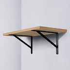 Heavy Duty Shelf Brackets 12 x 8 inches, 6 Pack Black Metal Shelves Supports, Load Capacity: 600 lb, Wall Mounted Angle L Floating Shelf Bracket, Rough Texture Powder Coating, HOME MASTER HARDWARE