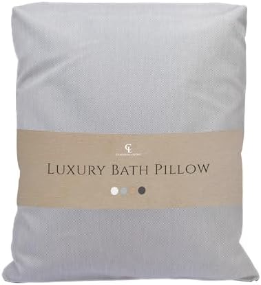 Luxury Bath Pillow for Tub - Thick and Comfortable Bathtub Pillow Support for Head and Neck and Back - Washable Quick-Drying Bath Pillows - Bath Cushion for Home Spa - Fits Any Bathtub - Light Gray