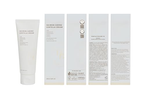 Salmon Caring Centella Cream - Salmon PDRN, Salmon Egg Extract, Centella, Madecassoside, Improve Skin Moisture Loss, Restore and Rejuvenate, Low Irritation, Korean Skincare
