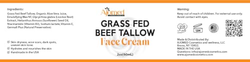 Tallow Face Moisturizer - Grass Fed Tallow for Skin Care- unscented Handmade Tallow face Cream- tallow balm Sensitive & Dry Skin (FRANKINCENSE)