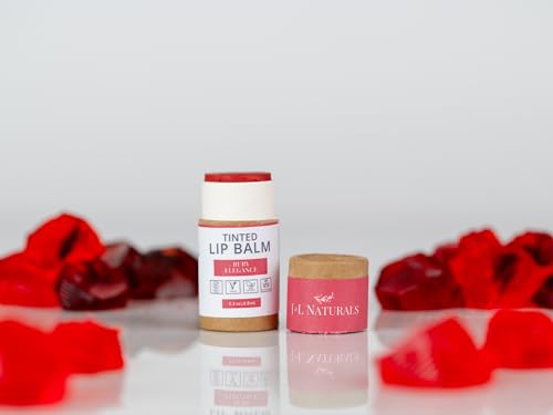 J&L Naturals Tinted Lip Balm | Vegan & Cruelty Free Lip Stain | Zero Waste Makeup | Plastic-Free, Hydrating & Moisturizing Lip Tint | Made in US (Duo (2-Pack), Ruby Elegance)