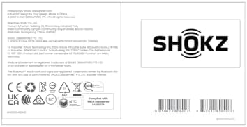 SHOKZ OpenRun - Open-Ear Bluetooth Bone Conduction Sport Headphones, Sweat Resistant Wireless Earphones for Workouts and Running, Built-in Mic, with Hair Band, Black