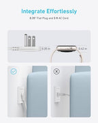 Anker Surge Protector Flat Plug Power Strip 2000J, 5ft Thin Extension Cord, 8 Outlets,2 USB A and 1 USB C Port,20W for iPhone15,Wall Mount,Compact for Home,Office,Room,TUV Listed