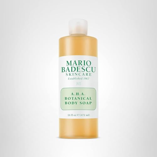 Mario Badescu AHA Botanical Body Wash Moisturizing, Clarifying and Gentle Exfoliating Body Wash for Brighter, Softer and Smoother Skin | Soap Infused with Glycolic Acid & Fruit Enzymes | 16 Fl Oz