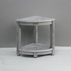 Waterproof Shower Bench for Inside Shower, Gray HDPS Corner Shower Stool for Shaving Legs, Poly Lumber Shower Foot Seat, Plastic Bathroom Shower Bench Seat with Storage Shelf, Non-Slip/No-Maintenance
