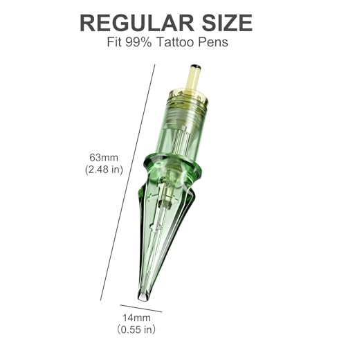 Tattoo Needles,Solong Pro 20Pcs Disposable Tattoo Cartridge Needles 1203 Round Liner X-Taper Needle Cartridges(1203RL) EN01S-20-1203RL-X