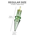 Tattoo Needles,Solong Pro 20Pcs Disposable Tattoo Cartridge Needles 1203 Round Liner X-Taper Needle Cartridges(1203RL) EN01S-20-1203RL-X