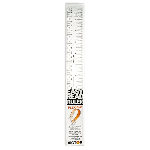 12 Inch Easy Read Ruler, Clear Flexible, Bendable, Shatterproof, Ruler (12 Pack)