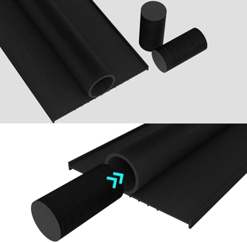 Garage Door Seals Bottom Rubber Weather Stripping Kit Replacement, U+O Ring Weatherproof Threshold Buffering Sealing Rubber, 1/4 Inch T Ends, 4 Inch Width (16 Ft)