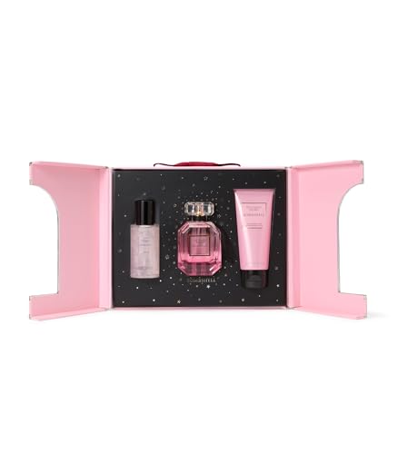 Victoria's Secret Bombshell 3 Piece Luxe Fragrance Gift Set: 1.7 oz. Eau de Parfum, Travel Lotion & Shimmer Mist
