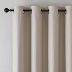 Joydeco Linen Blackout Curtains for Bedroom Grommet Heavy Duty Living Room Drape Thermal Insulated Noise Reduce Cancelling Curtain 1 Panel Custom Size Natural