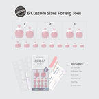 BTArtbox Press On Toenails - Lamp-Curable Real Square Toe Nail Press Ons with Glue for Women, Semi-Transparent French Tip Fake Toe Nail Tips in 15 Sizes - 30 Toenails Kit, Ma'am