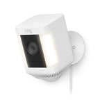 Ring Spotlight Cam Plus, Plug-In | Home or business security with HD video, Two-Way Talk, Color Night Vision, and Security Siren (2022 release) - White