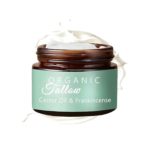 Grass-fed Beef Tallow with Frankincense Oil & Castor oil, Organic Beef Tallow Moisturizer for Skin, Tallow and Manuka Honey Balm for Face, Body (1)