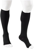 NuVein Medical Compression Stockings, 30-40 mmHg Support, Women & Men Knee Length, Open Toe, Black, 2X-Large