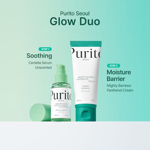 PURITO Mighty Bamboo Panthenol Cream, Glow Cream, Skin Barrier Repair, for All Skin Types, Daily Face Moisturizer, Glass skin, Vegan, Korean Skin Care 3.38fl.oz / 100ml