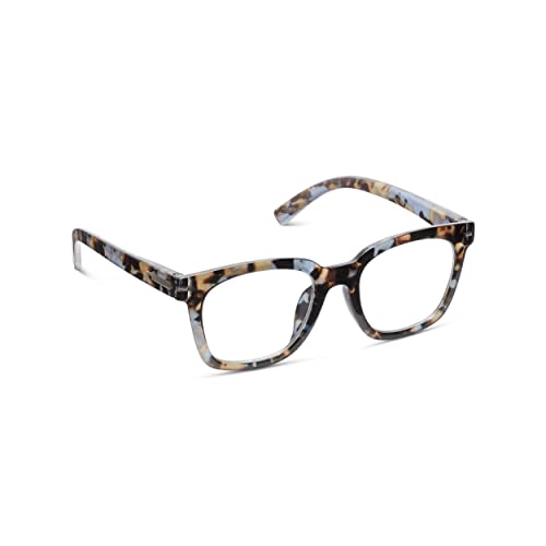 Peepers by PeeperSpecs Women's to The Max Square Light Blocking Reading Glasses, Blue Quartz, 49 + 2.25