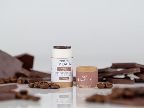 J&L Naturals Tinted Lip Balm | Vegan & Cruelty Free Lip Stain | Zero Waste Makeup | Plastic-Free, Hydrating & Moisturizing Lip Tint | Made in US (Bundle (5-Pack), Mocha Latte)