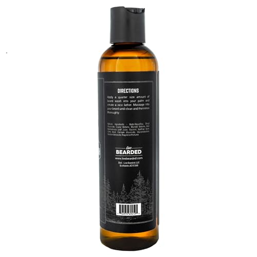 Live Bearded Beard Wash, 8 fl oz - Water-Based Face Cleanser with All-Natural Ingredients for a Gentle, Deep Clean - Made in the USA | Tombstone Scent - Sweet Tobacco, Cedar