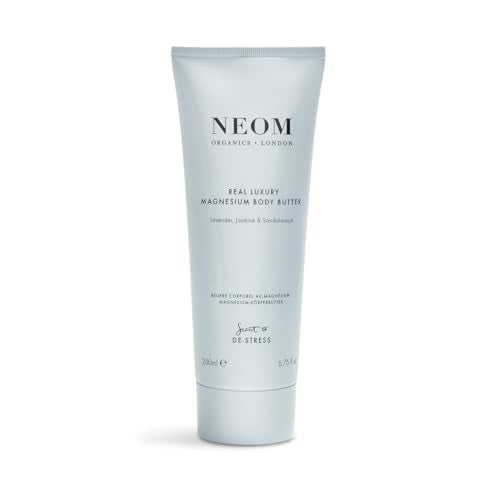 NEOM - Magnesium Body Butter | 6.76 Fl Oz (200ml) | Lavender, Sandalwood & Jasmine | Calming Lotion with Essential Oils | 100% Natural Fragrances | Nourish & Soften | Signature De-Stress Scent