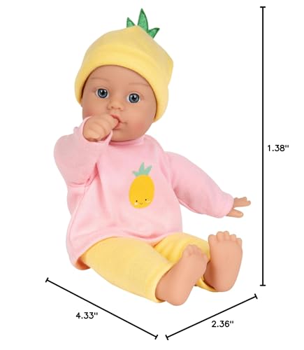 Adora Sweet Baby - 11” Soft & Cuddly Baby Doll, Realistic Features, Gentle Scent, Machine Washable, Lightweight & Easy to Hold | Adorable Playmate (Pineapple)