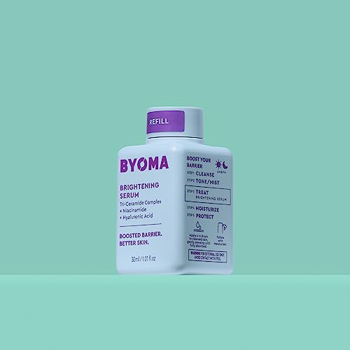 BYOMA Brightening Serum Refill - Barrier Repair Serum - Brightening & Hydrating Face Serum with Hyaluronic Acid, Niacinamide & Ceramides - Hyaluronic Acid Serum For Face - 1.01 fl. oz Refill
