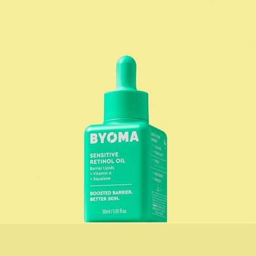 BYOMA Sensitive Retinol Oil - Face Oil with Retinol, Squalane & Vitamin A - Retinol Serum for Sensitive Skin & Retinol Beginners - Barrier Repair - 1.01 fl oz