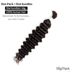 Human Braiding Hair Deep Wave Bulk Human Braiding Hair For Boho Braids No Weft 1 Bundle 50g 28 Inch Deep Curly Hair For Boho Knotless Braids Wet And Wavy Brazilian Unprocessed Virgin Hair Extensions