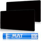 MTG Playmat for TCG Card Playing Game - 2Pcs Black Stitched Play Mat with Tube for Cards Gameplay, MTG, Yugioh, Magic The Gathering (24 x 14 inch)