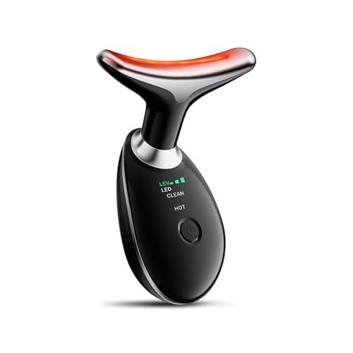 Neck Face Massager, Face Sculpting Tool, 3 Modes and Vibration for Facial Massager for Double - Chin Wrinkle,Daily Home Use Black